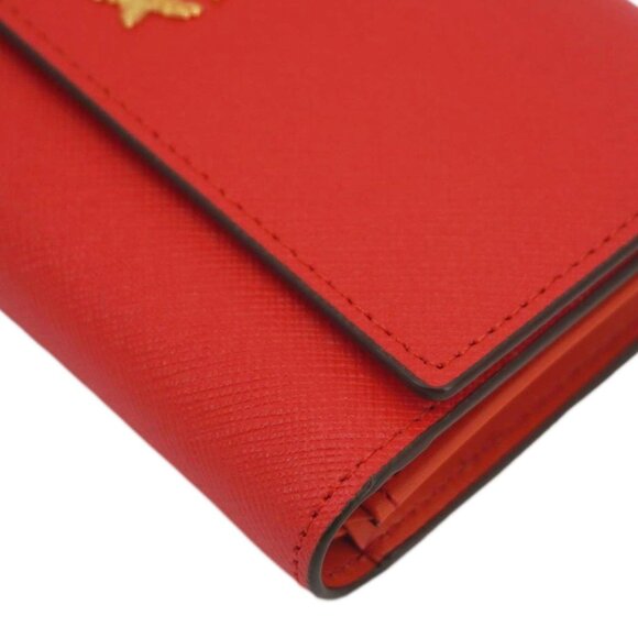 SOLD- MCM  Leather Compact Wallet Red - Picture 9 of 15